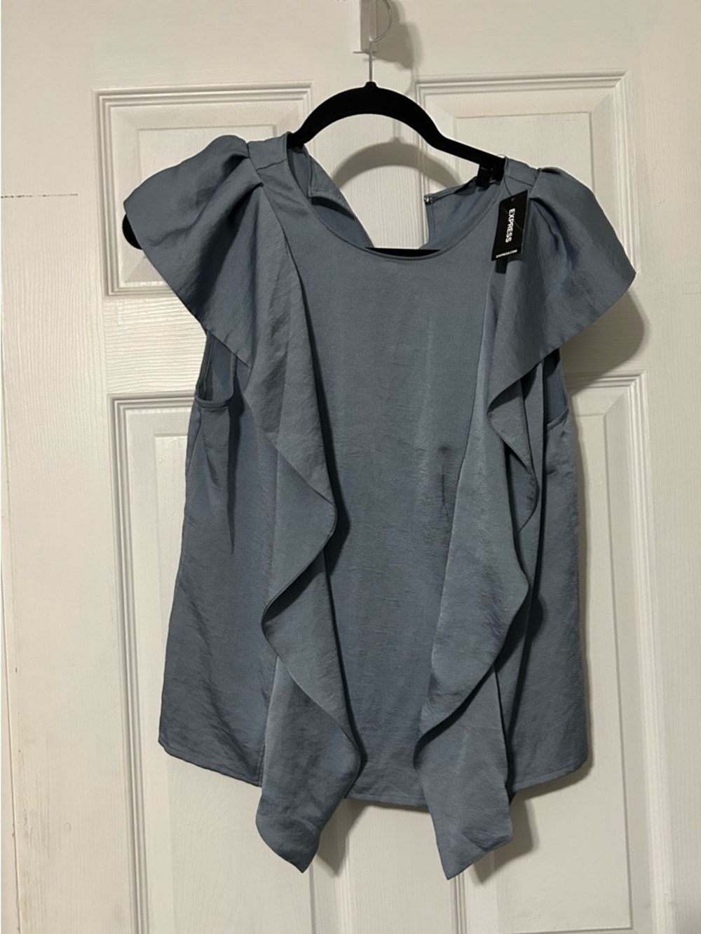 Express Dusty Blue & brown Ruffle Sleeveless Blouse bundle for @leilani225